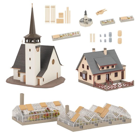 Faller_239010-Faller 239010 Model Kit, Village Promotional Set, N - 1/160