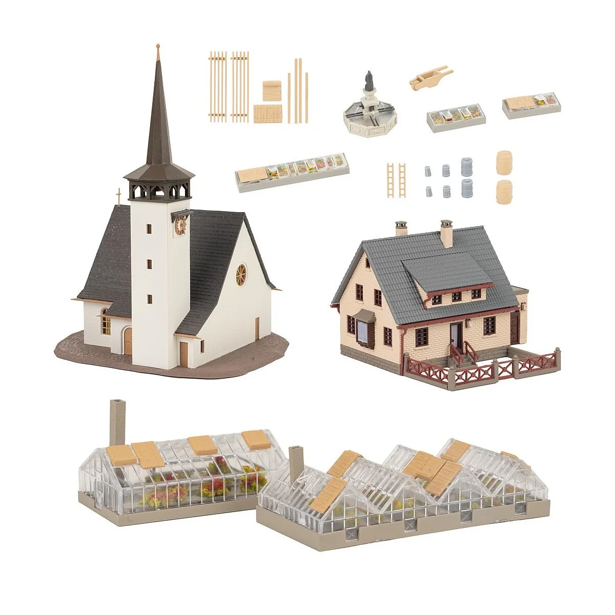 Faller 239010 Model Kit, Village Promotional Set, N - 1/160 Faller 239010 Model Kit, Village Promotional Set, N - 1/160