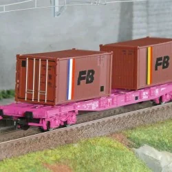 Jouef HJ6278 Wagon porte-conteneurs à bogies S70, SNCF, chargé 2 conteneurs 20' "FB" Jouef HJ6278 - 1