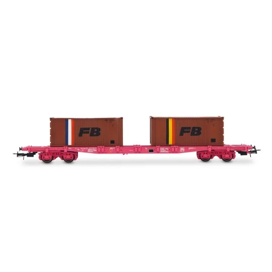 Jouef HJ6278 S70 bogie container wagon, SNCF, loaded with 2 x 20' "... HJ6278-Jouef HJ6278 S70 bogie container wagon, SNCF, loaded with 2 x 20' "FB" containers