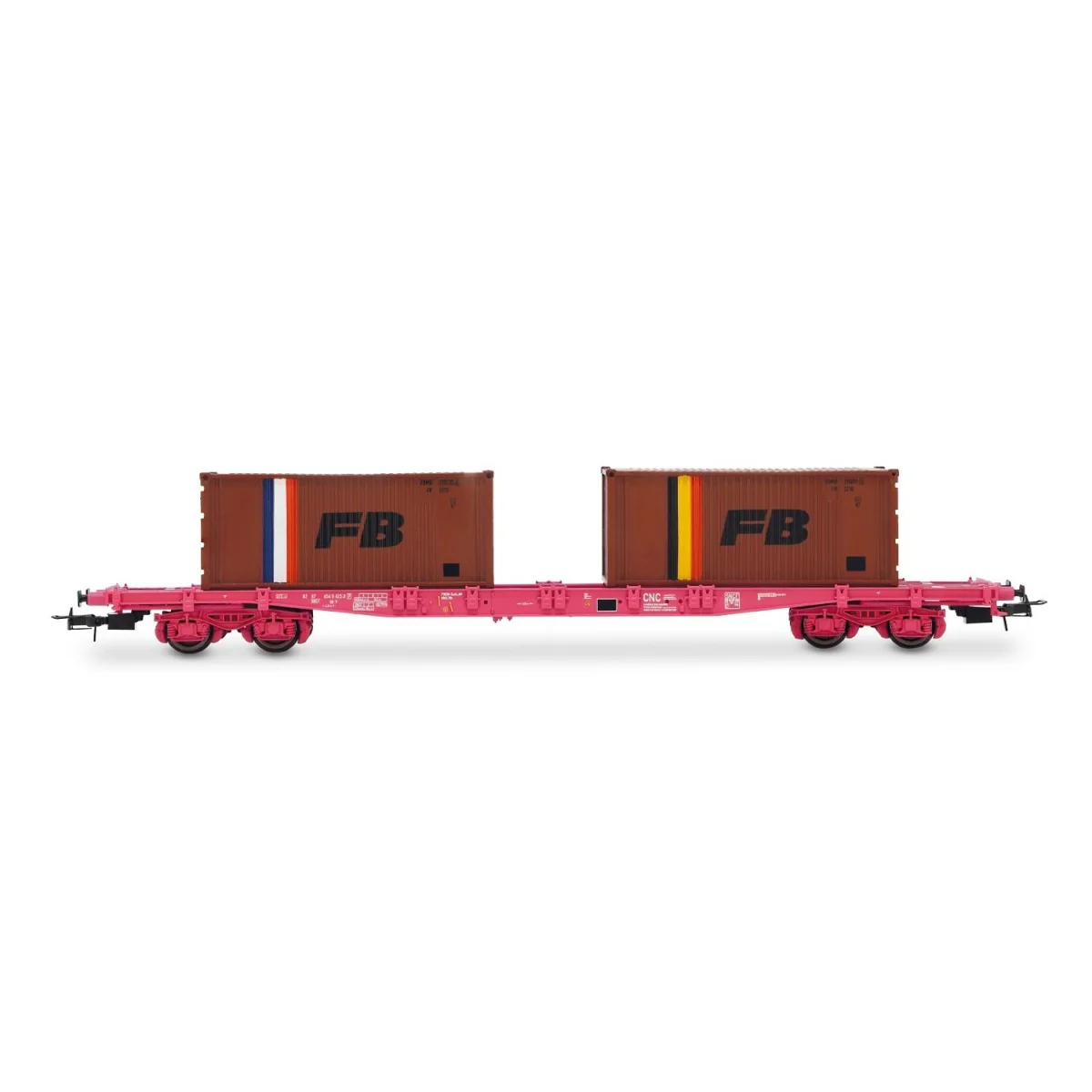 Jouef HJ6278 S70 bogie container wagon, SNCF, loaded with 2 x 20' "... Jouef HJ6278 S70 bogie container wagon, SNCF, loaded with 2 x 20' "...