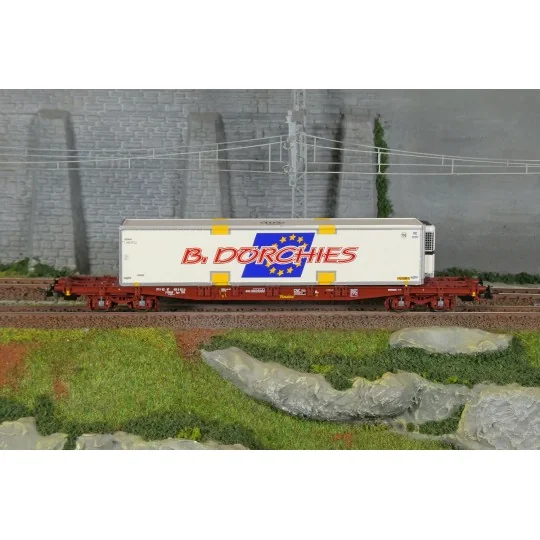 Jouef HJ6279 S70 bogie container wagon, TOUAX, loaded with swap bod... HJ6279-Jouef HJ6279 S70 bogie container wagon, TOUAX, loaded with swap body "B. Dorchies"