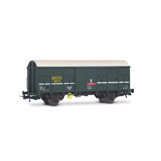 HJ6290-Jouef HJ6290 Covered wagon with G4 axles, SNCF, " DACFI " Metz, green livery