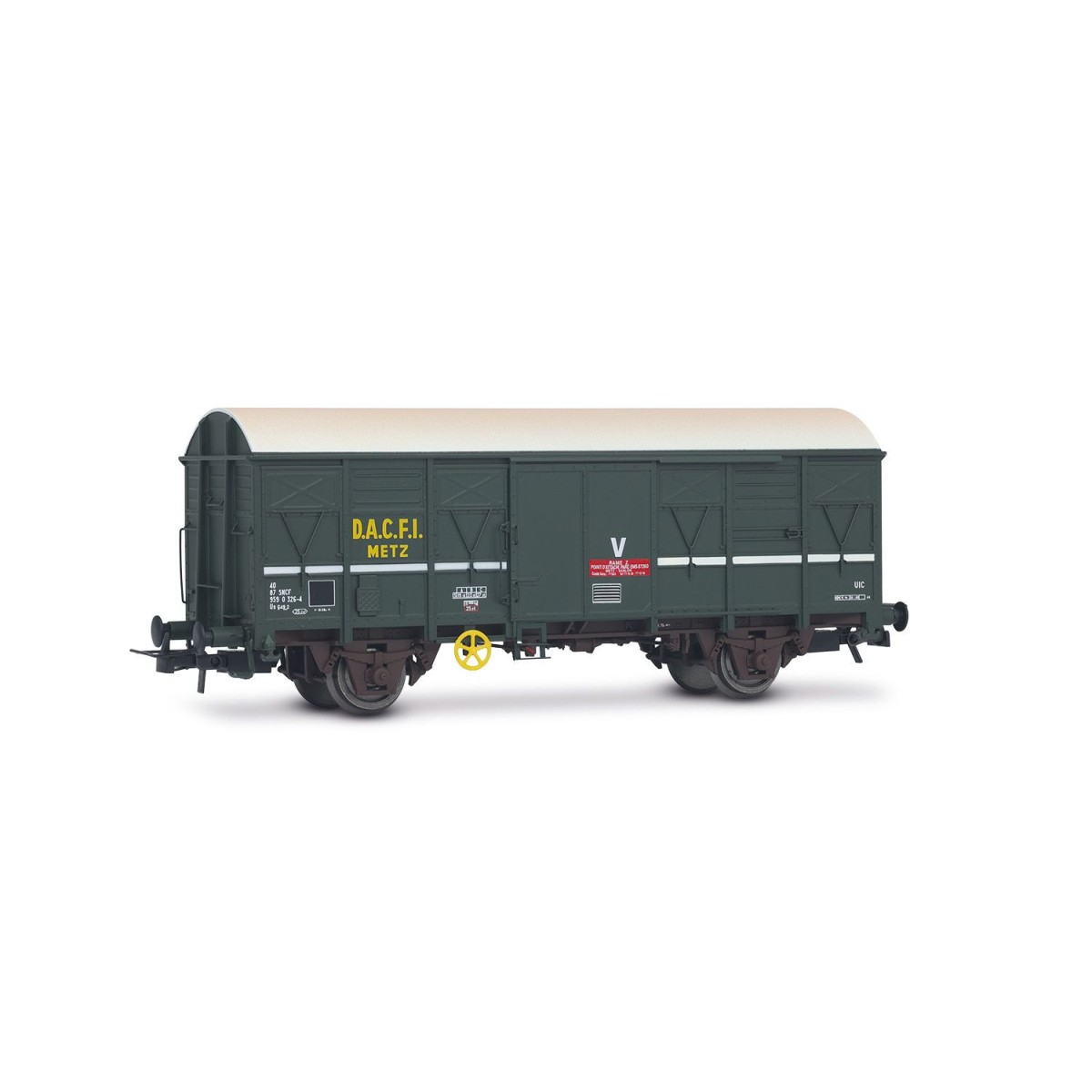 Jouef HJ6290 Covered wagon with G4 axles, SNCF, " DACFI " Metz, gre...