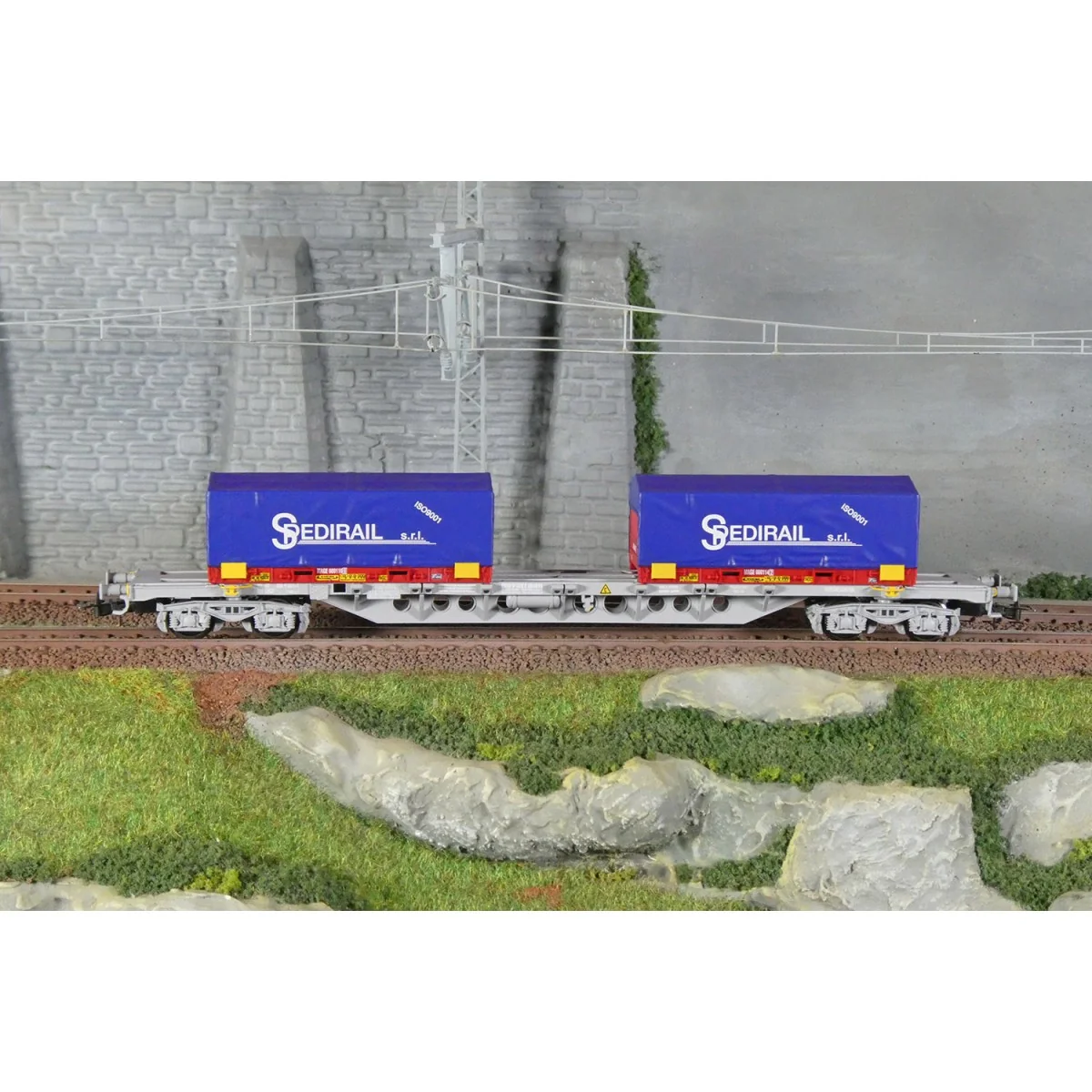 Jouef HJ6303 Wagon porte-conteneurs à bogies Sgss de 60' Novatrans, SNCF, chargé 2 conteneurs 20' "Spedirail" Jouef HJ6303 - 2