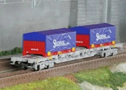 Jouef HJ6303 60' Sgss bogie container wagon, Novatrans, SNCF, loade...