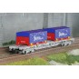 HJ6303-Jouef HJ6303 60' Sgss bogie container wagon, Novatrans, SNCF, loaded with 2 x 20' "Spedirail" containers
