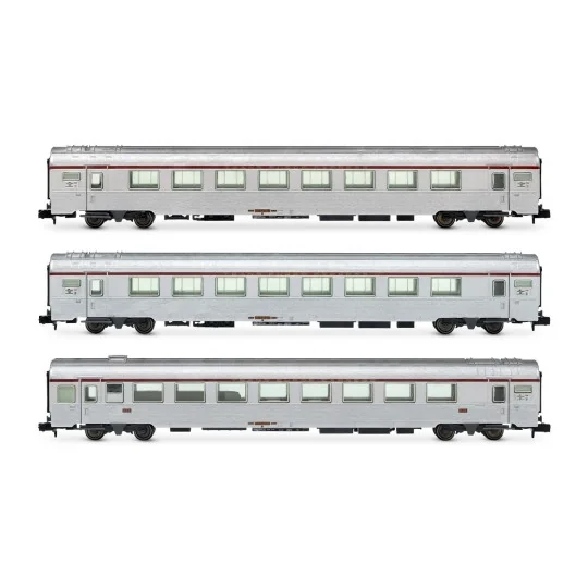 HN4498-Arnold HN4498 Set of 3 Mistral 69 passenger cars, TEE, A3rtu + A8ux2 "Jules Verne", N - 1/160