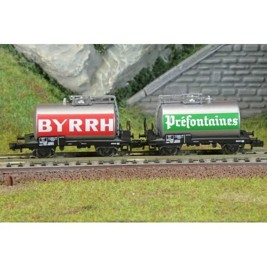 HN6702-Arnold HN6702 Set of 2 axle tank wagons, SNCF, BYRRH / Préfontaines, N - 1/160