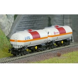 Arnold HN6634 Set de 2 wagons citerne à bogies, SNCF, VTG + Ermewa, N - 1/160 Arnold HN6634 - 1