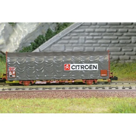 HN6712-Arnold HN6712 Set of 2 covered wagons with axles, type Kijls K70, SNCF, Citroën, N - 1/160