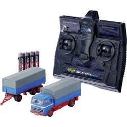 Camion bâché MB 1620 avec remorque 2.4GHz RTR 1/87 Carson 500504157 - 1
