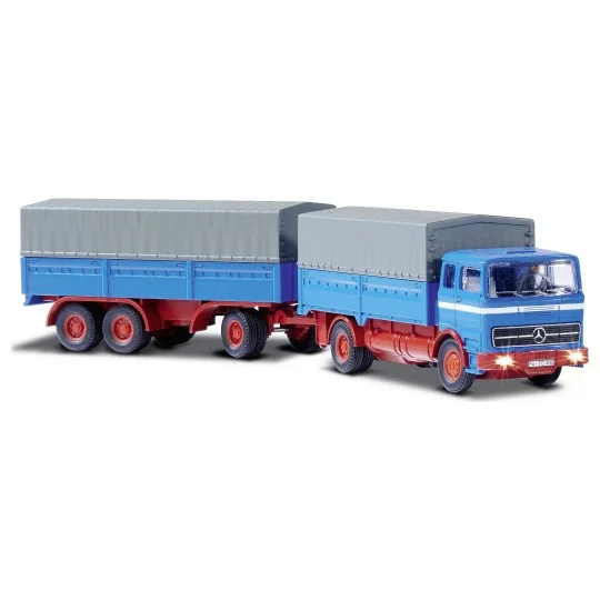 500504157-MB 1620 covered truck with trailer, 2.4GHz, RTR, 1/87 scale Carson - 500504157