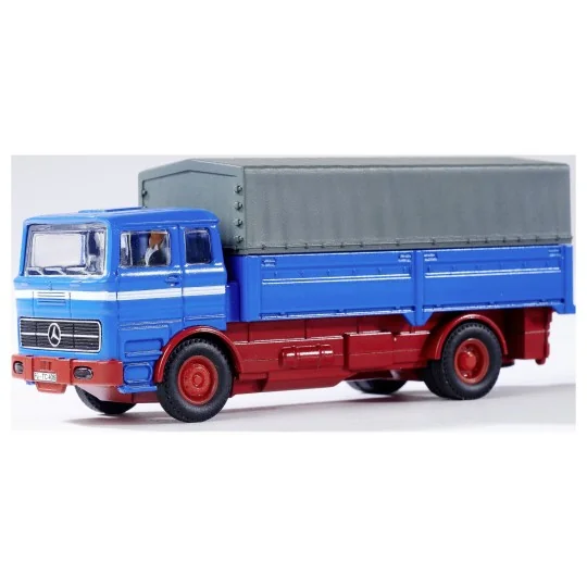 500504157-MB 1620 covered truck with trailer, 2.4GHz, RTR, 1/87 scale Carson