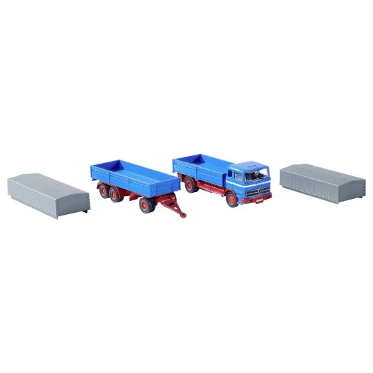 500504157-MB 1620 covered truck with trailer, 2.4GHz, RTR, 1/87 scale Carson - 500504157