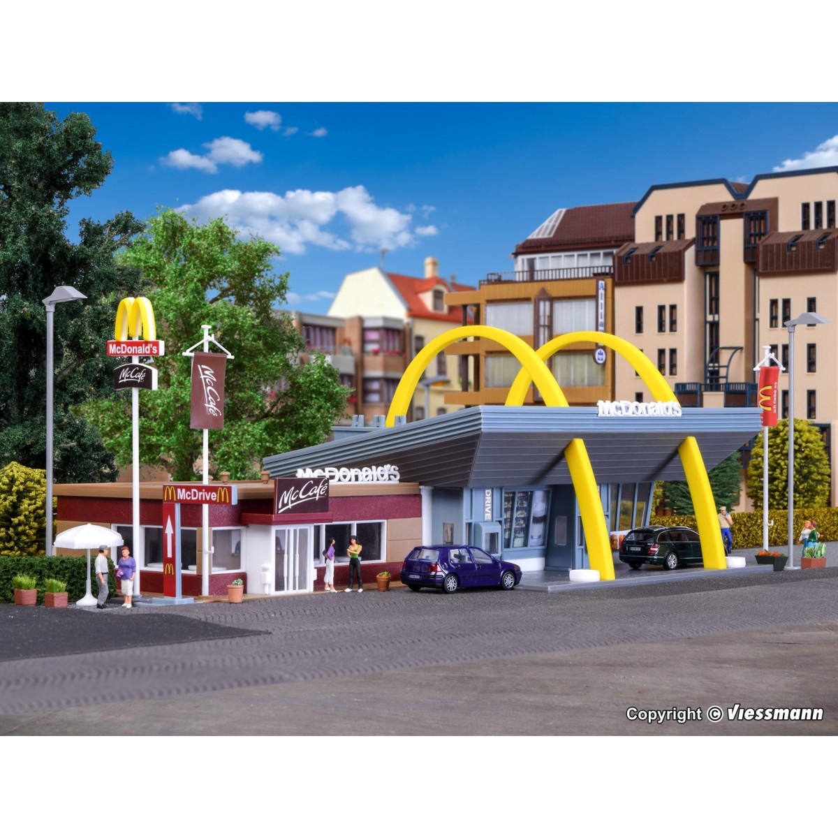 Vollmer 43635 Model Kit, McDonald's Restaurant with McCafé
