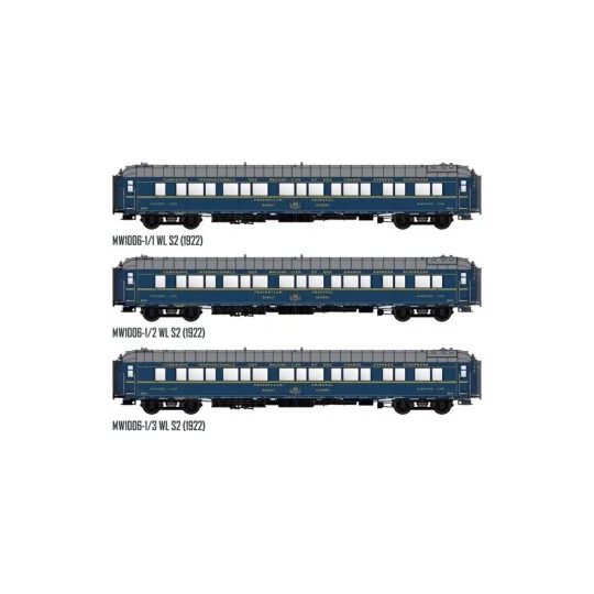 Models Word 1006-1 Set de 3 voitures-lits Bombay Express, CIWL, WL S2, éclairées Models World MW_1006-1 - 6 MW_1006-1-Models Word 1006-1 Set de 3 voitures-lits Bombay Express, CIWL, WL S2, éclairées
