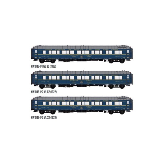 MW_1006-1-Models Word 1006-1 Set of 3 Bombay Express, CIWL, WL S2 sleeping cars, illuminated