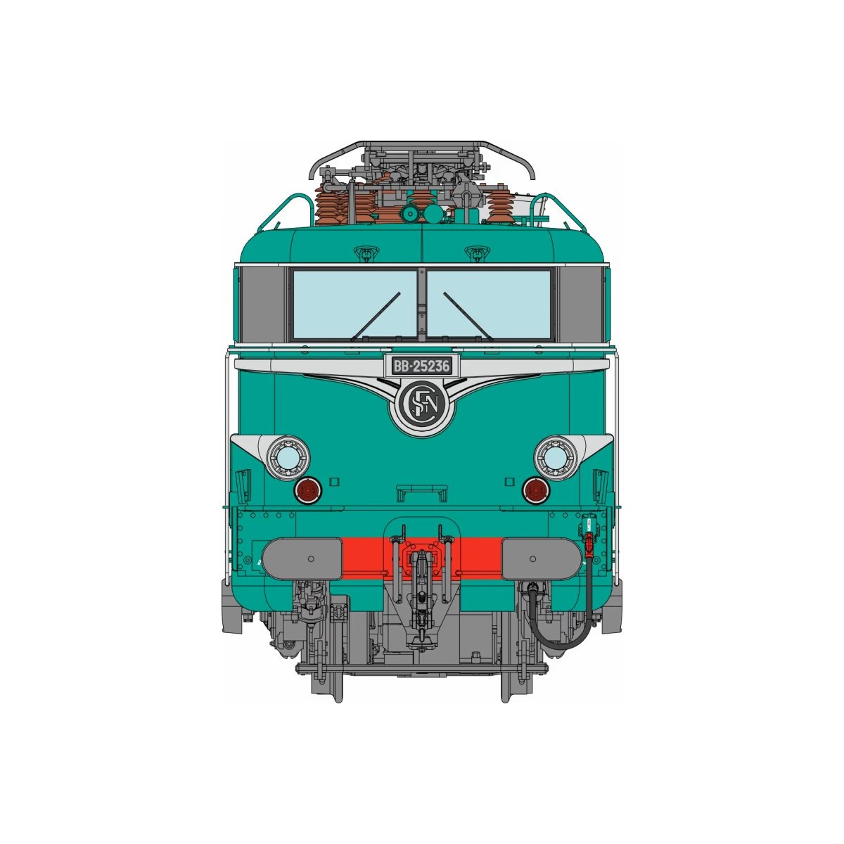 Ree Modeles MB252S Electric Locomotive BB 25236, SNCF, Green Livery...