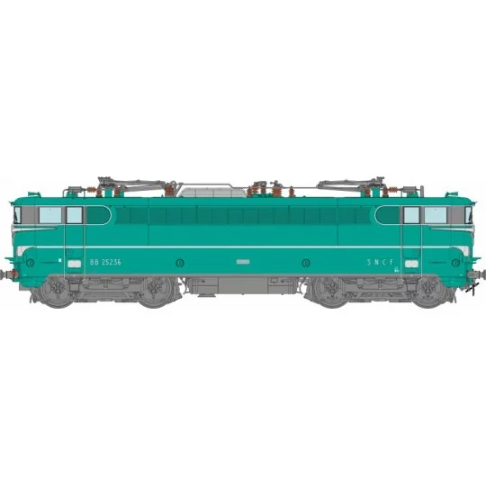 MB-252-Ree Modeles MB252 Electric locomotive BB 25236, SNCF, Green livery, Vénissieux with skirts