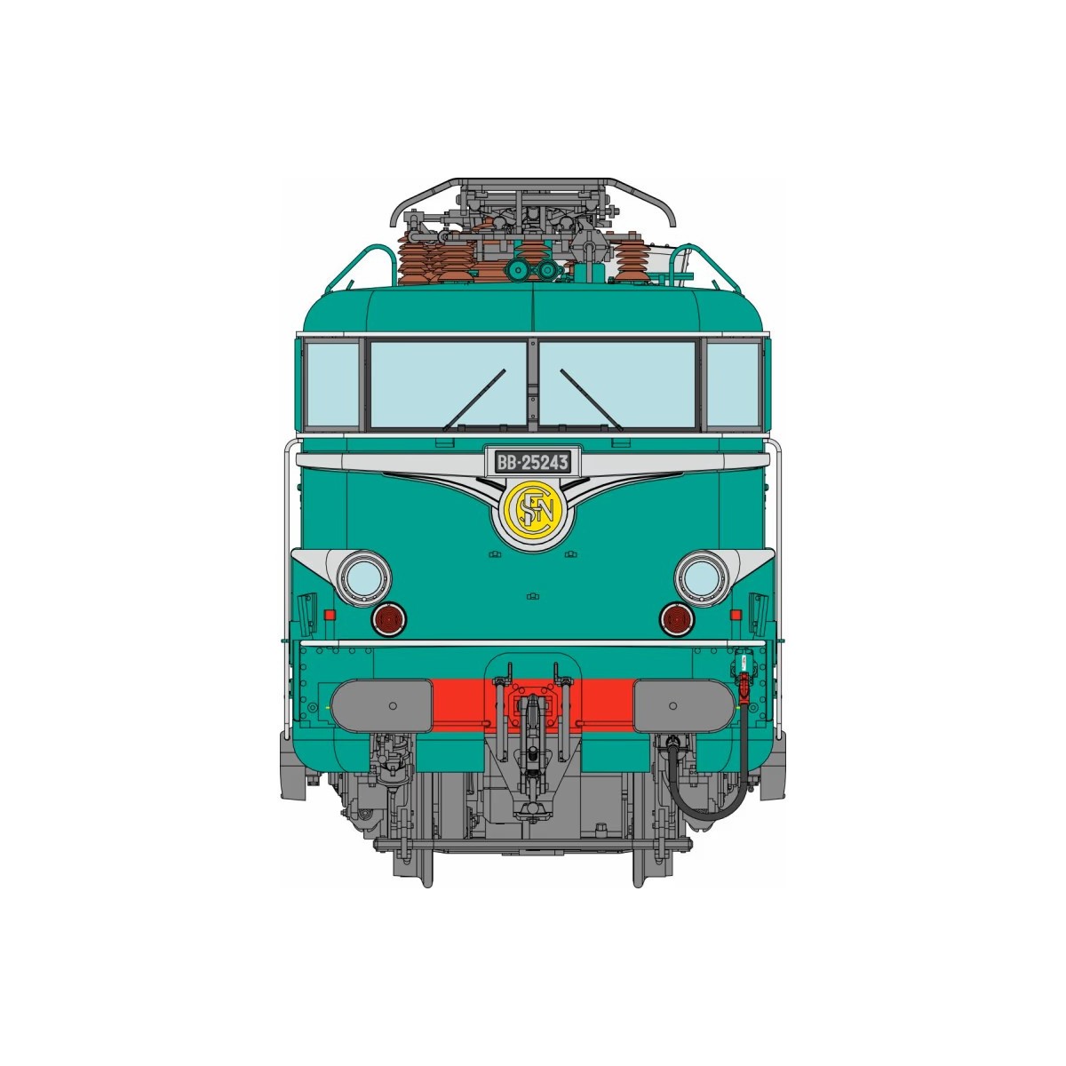 Ree Modeles MB253 Electric locomotive BB 25243, SNCF, Green livery,...