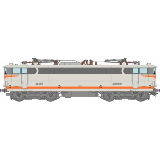 MB-254.S-Ree Modeles MB254S Locomotive électrique BB 25203, SNCF, Livrée béton, VÉNISSIEUX logo nouilles, digital sonore, pantographes
