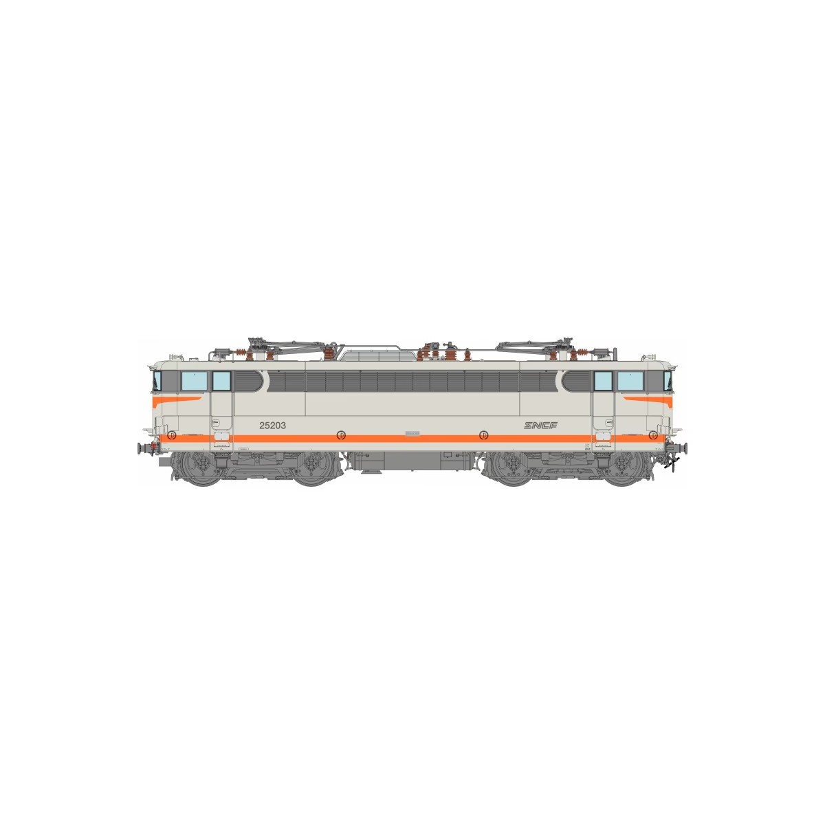 Ree Modeles MB254.S Locomotive électrique BB 25203, SNCF, Livrée béton, VÉNISSIEUX logo nouilles, digital sonore, pantographes R