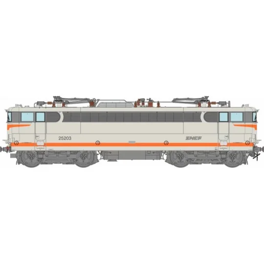 MB-254-Ree Modeles MB254 Locomotive électrique BB 25203, SNCF, Livrée béton, VÉNISSIEUX logo nouilles, digital sonore, pantographes