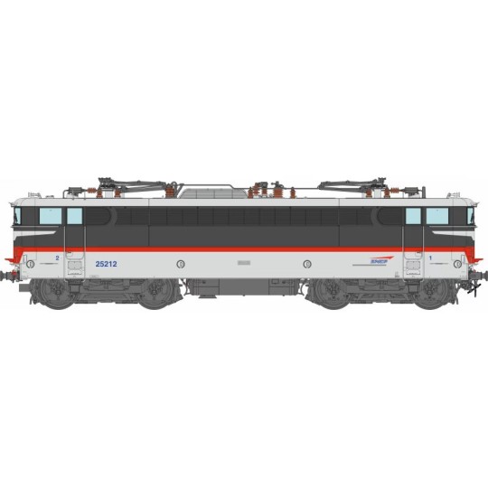 MB-255.S-Ree Modeles MB255S Locomotive électrique BB 25212, SNCF, Livrée Multiservices, RENNES logo casquette, digital sonore, panto