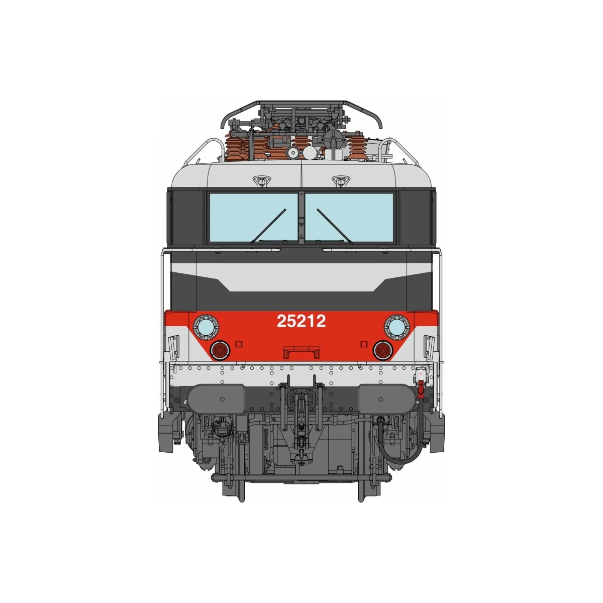 Ree Modeles MB255S Locomotive électrique BB 25212, SNCF, Livrée Multiservices, RENNES logo casquette, digital sonore, pantos Ree