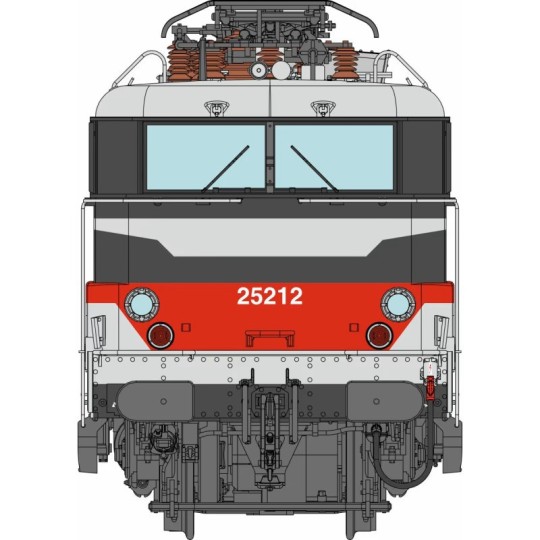 MB-255-Ree Modeles MB255 BB 25212 Electric Locomotive, SNCF, Multiservice Livery, RENNES cap logo