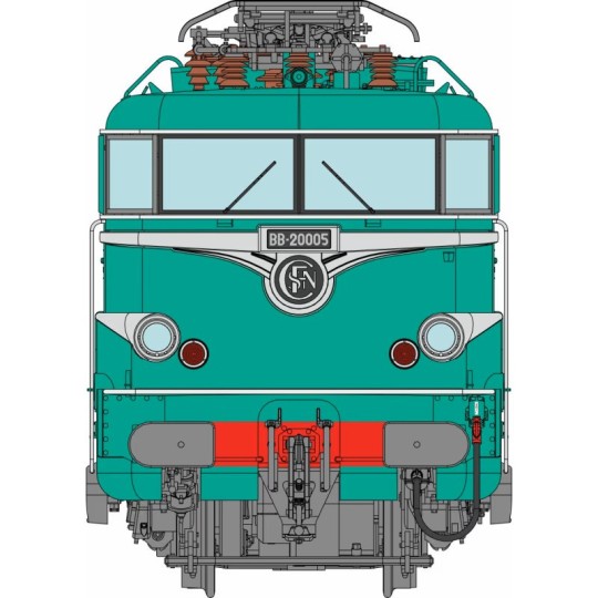 MB-256.S-Ree Modeles MB256S BB 20005 Electric Locomotive Prototype, SNCF, Green Livery, DOLE, Digital Sound, Pantographs