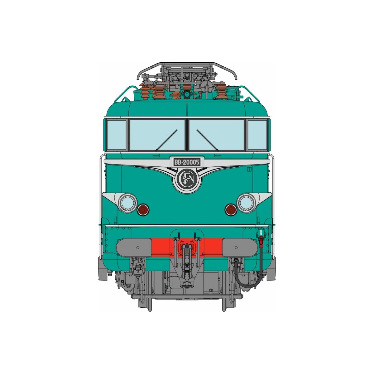 Ree Modeles MB256S Locomotive électrique BB 20005 Prototype, SNCF, Livrée verte, DOLE, digital sonore, pantographes Ree Modeles 