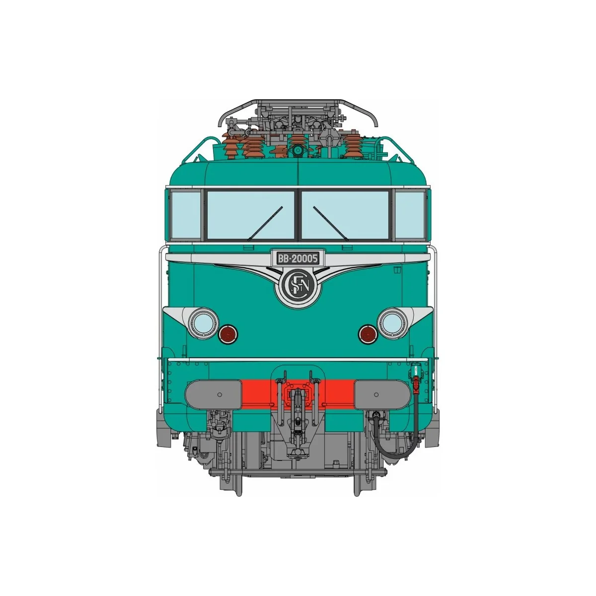 Ree Modeles MB256 Locomotive électrique BB 20005 Prototype, SNCF, Livrée verte, DOLE Ree Modeles MB-256 - 2