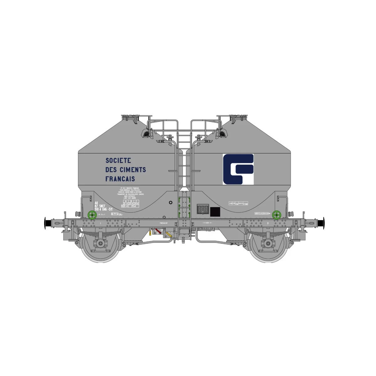 R37 HO43114 Cement wagons, Société DES CIMENTS FRANCAIS, ep. IV - R...