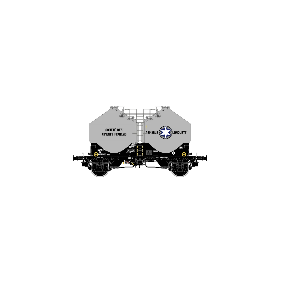 R37 HO43117 Wagons cimentier, DEMARLE LONQUETY, ep. III - R37_HO43117