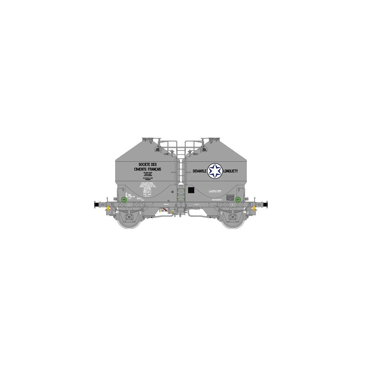 R37 HO43124 Wagons cimentier, DEMARLE LONQUETY, ep. IV Rail 37 - R37 R37_HO43124 - 3
