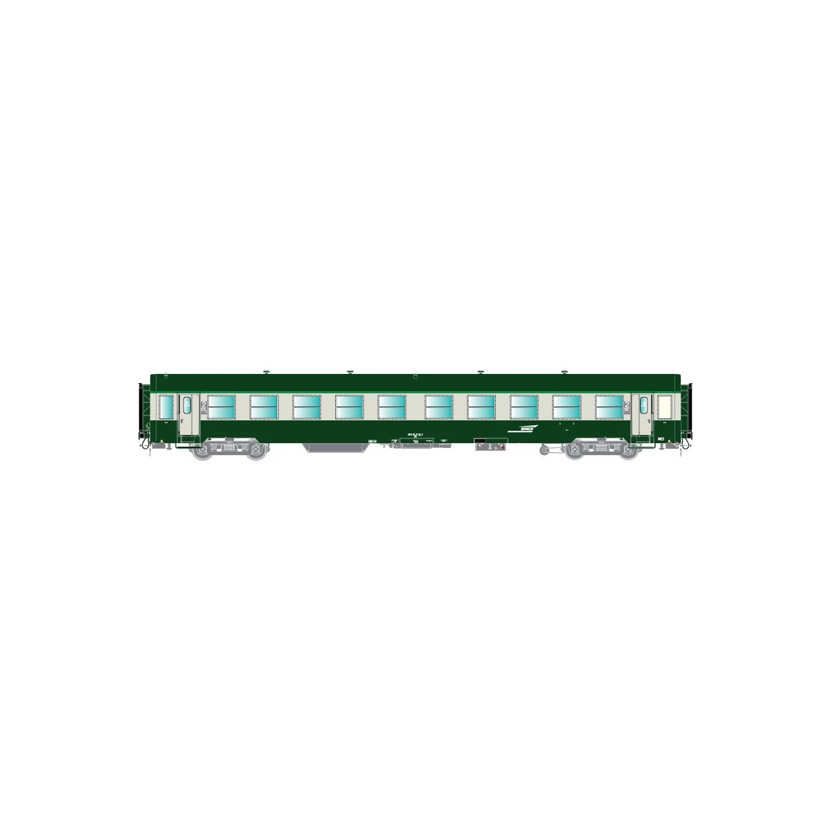 R37 HO42505 USI passenger car, B10t, Y16 bogies, UIC inter-car gang...