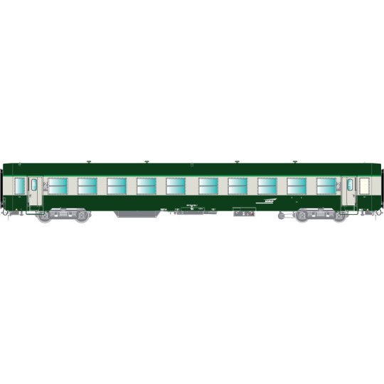 R37_HO42511-R37 HO42511 Voiture voyageurs USI, B10t, bogies Y16, Marseille, éclairée