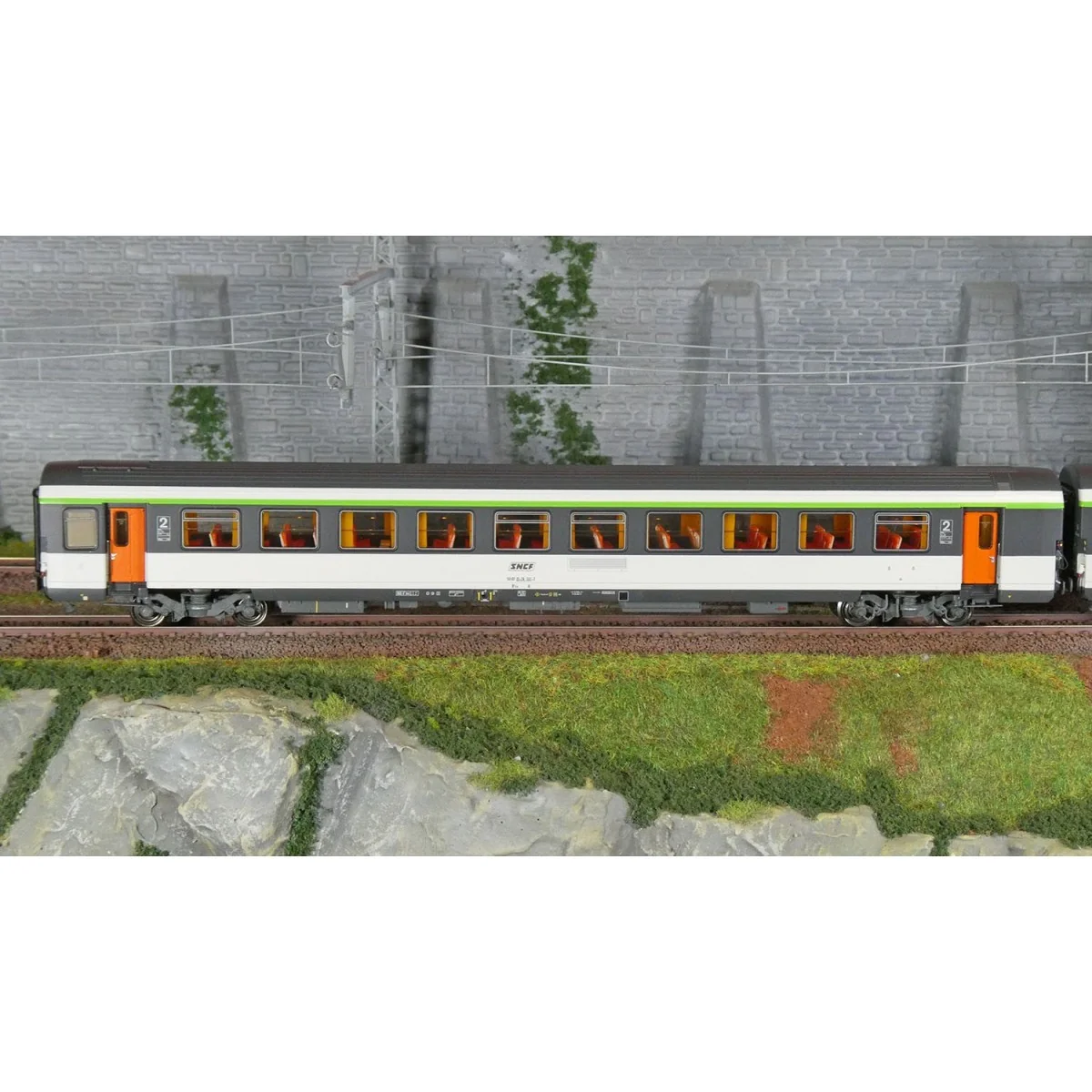 LS Models 41213 Set de 2 voitures VTU, B11rtu / B11tu, livrée Corail d'origine, SNCF, logo encadré, Ls models LSM_41213 - 2