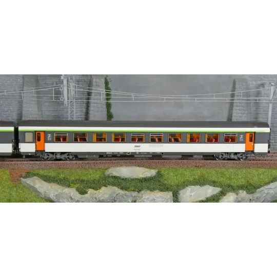 LSM_41213-LS Models 41213 Set de 2 voitures VTU, B11rtu / B11tu, livrée Corail d'origine, SNCF, logo encadré, éclairées