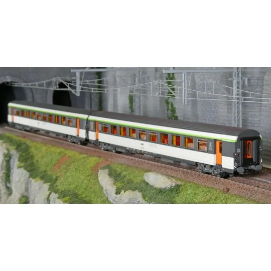 LSM_41213-LS Models 41213 Set of 2 VTU coaches, B11rtu / B11tu, original Corail livery, SNCF, framed logo, illuminated