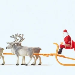 Preiser 30399 personnage, Père Noël sur traineau avec rennes Preiser Preiser_30399 - 1