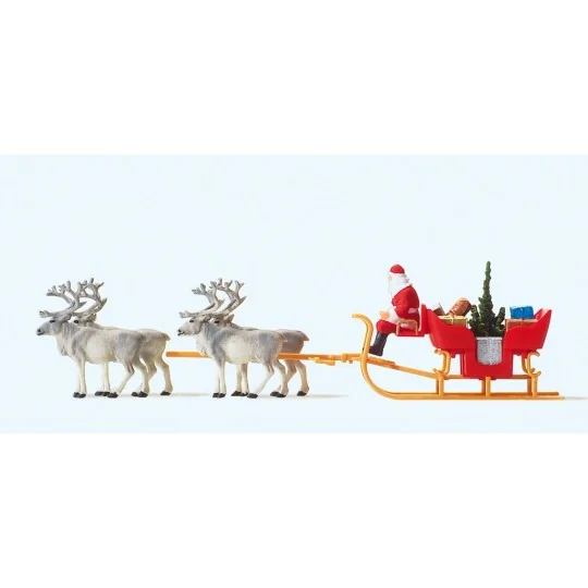 Preiser 30399 figure, Santa Claus on a sleigh with reindeer PREISER_30399-Preiser 30399 figure, Santa Claus on a sleigh with reindeer
