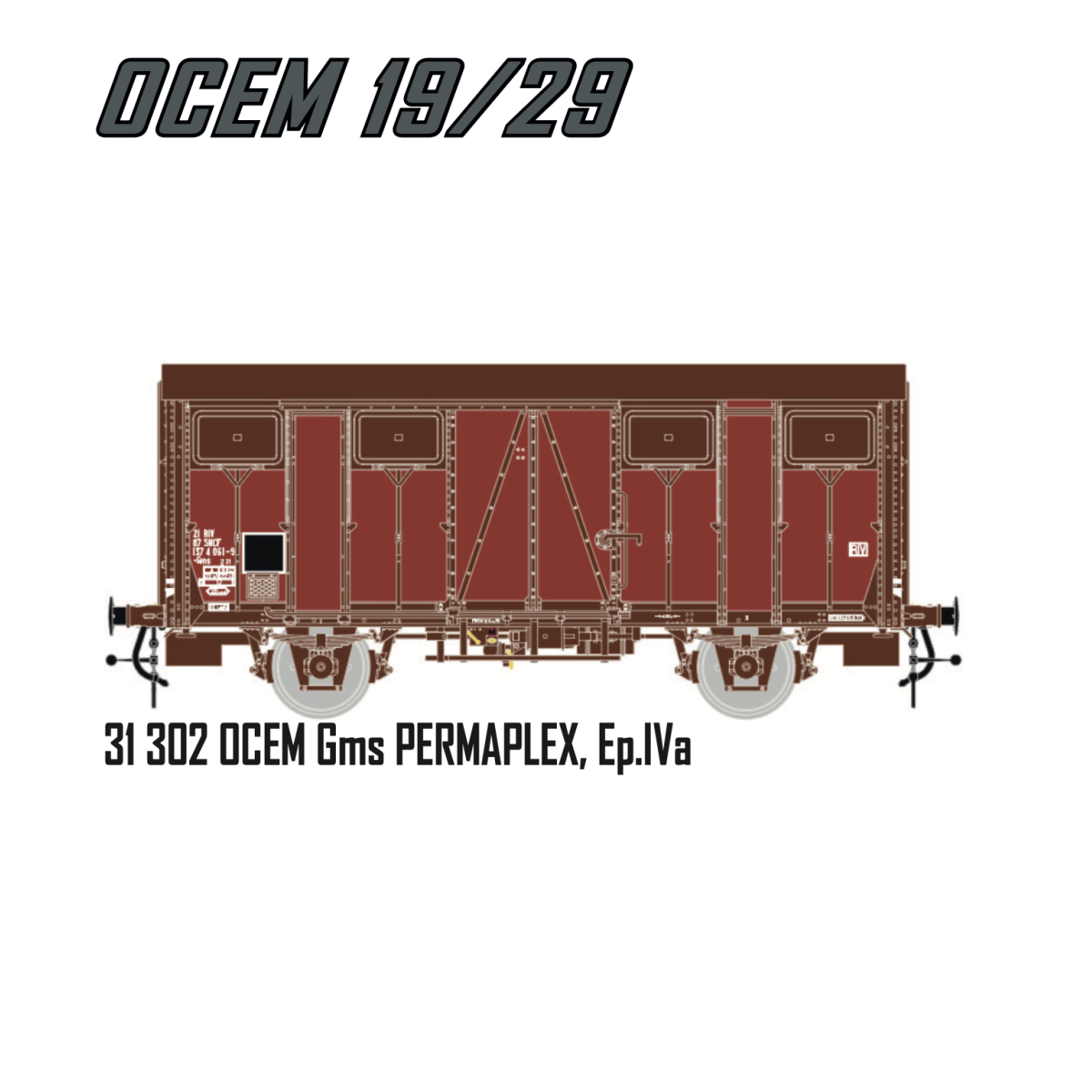 LS Models 31302 OCEM Gms PERMAPLEX Wagon, SNCF, red livery, ep.IVa ...