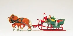 Preiser 30399 figure, Santa Claus on a sleigh with reindeer - Preis...
