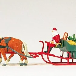 Preiser 30448 personnage, Père Noël sur traineau avec chevaux Preiser Preiser_30448 - 1