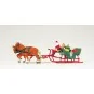 Preiser_30448-Preiser 30448 personnage, Père Noël sur traineau avec chevaux