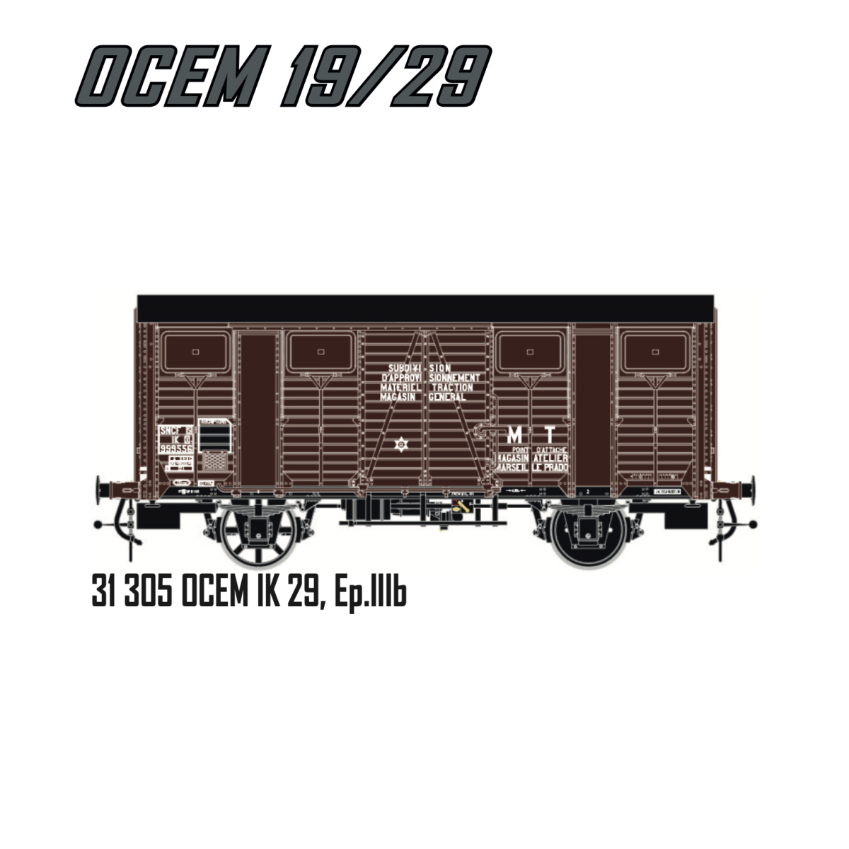 LS Models 31305 OCEM IK 29 Wagon, SNCF, brown livery with black roo...