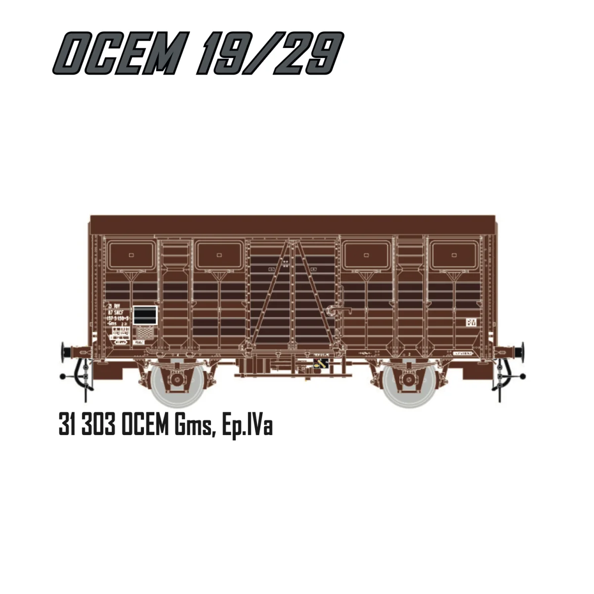 LS Models 31303 Wagon OCEM Gms, SNCF, delivered brown, ep.IVa - LSM...